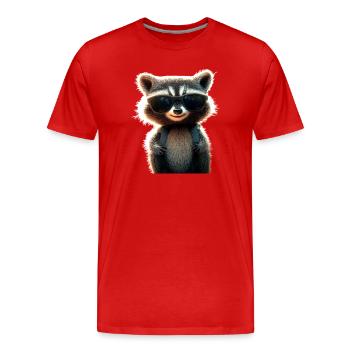 raton laveur raton laveur J’adore petit raton laveur mignon - T-shirt bio Premium Homme - rouge - Devant - Damien (186cm)