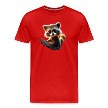 raton laveur raton laveur J’adore petit raton laveur mignon - T-shirt bio Premium Homme - rouge - Devant - Damien (186cm)