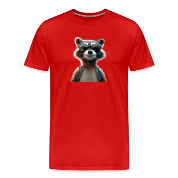 raton laveur raton laveur J’adore petit raton laveur mignon - T-shirt bio Premium Homme - rouge - Devant - Damien (186cm)
