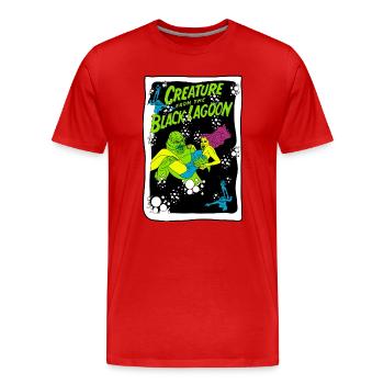 Kreatur aus der Schwarzen Lagune Illustration - Männer Premium Bio T-Shirt - Rot - Vorne - Damien (186cm)