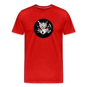 Eagle owl scary - Men's Premium Organic T-Shirt - red - Front - Damien (186cm)