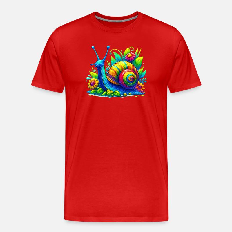 Schnecke - Männer Premium Bio T-Shirt - Rot