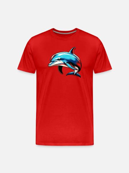Dolphin - Men's Premium Organic T-Shirt - red
