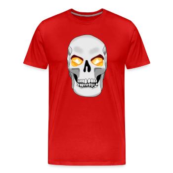 Crâne avec bougie - T-shirt bio Premium Homme - rouge - Devant - Damien (186cm)
