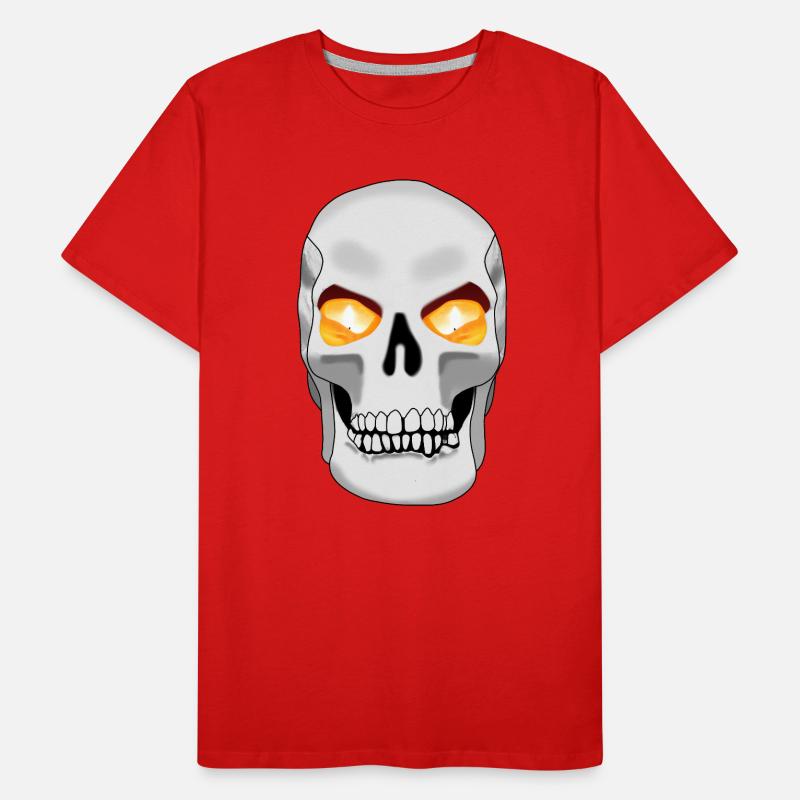 Crâne avec bougie T-shirt bio Premium Homme