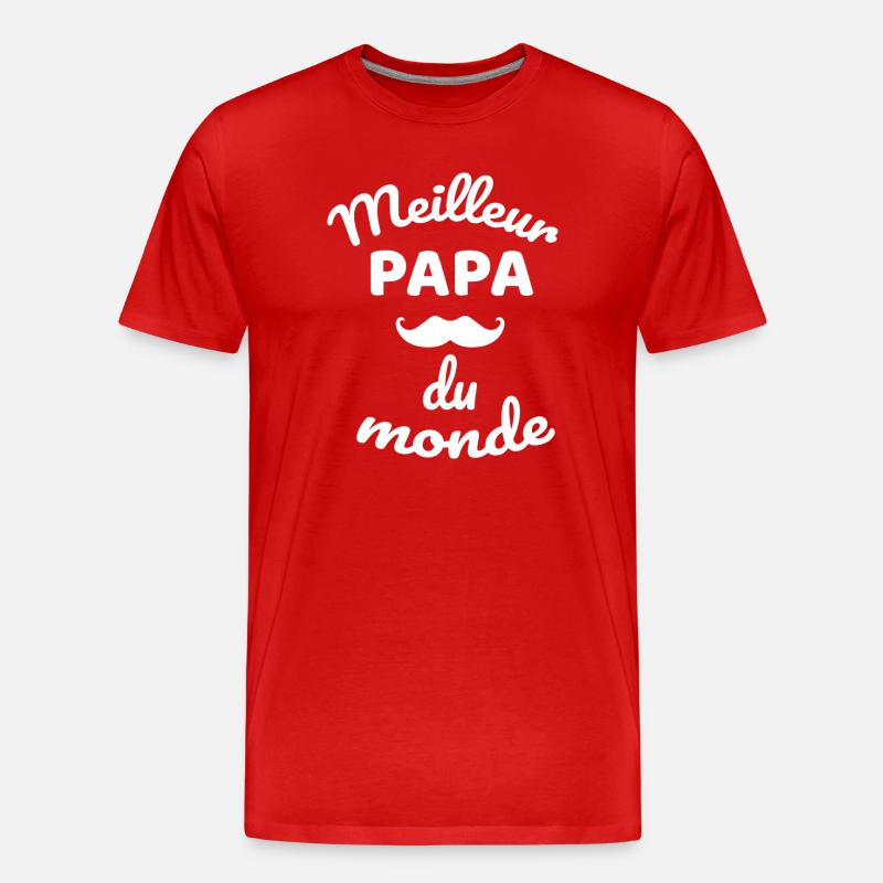 Authentisches Gesamt-Schnurrbart-Papa-Design - Männer Premium Bio T-Shirt - Rot