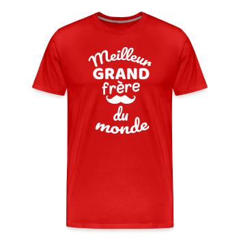 Humor and Brotherhood Big Brother T-Shirt - Men's Premium Organic T-Shirt - red - Front - Damien (186cm)