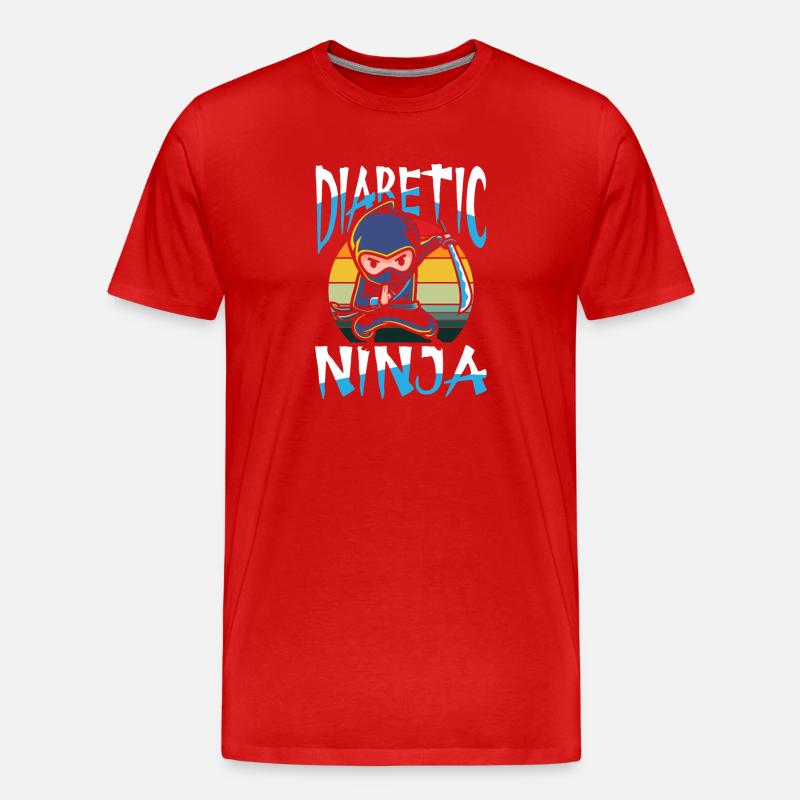 Diabetic ninja - Männer Premium Bio T-Shirt - Rot