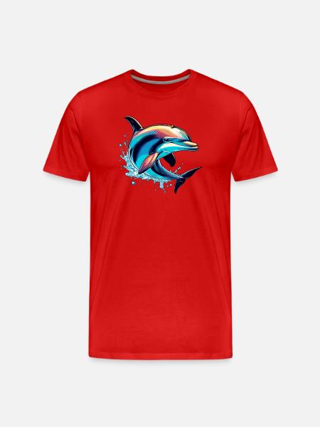 Dolphin - Men's Premium Organic T-Shirt - red