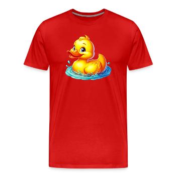 Caneton Canard Canard Canard - T-shirt bio Premium Homme - rouge - Devant - Damien (186cm)