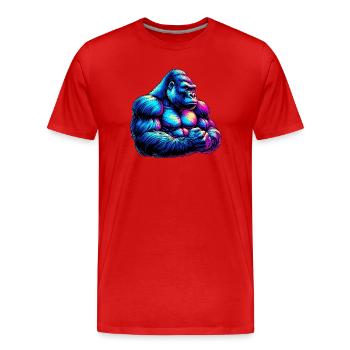 Gorilla - Männer Premium Bio T-Shirt - Rot - Vorne - Damien (186cm)