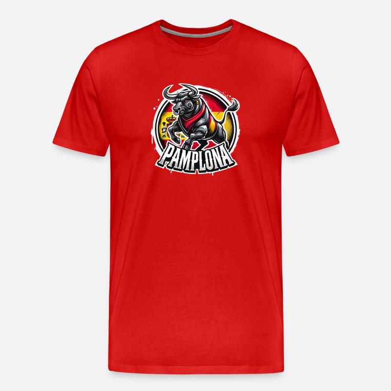 Pamplona Spanien Urlaub España - Männer Premium Bio T-Shirt - Rot