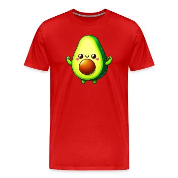 Avocado - Männer Premium Bio T-Shirt - Rot - Vorne - Damien (186cm)