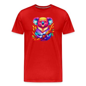 Koala - Männer Premium Bio T-Shirt - Rot - Vorne - Damien (186cm)
