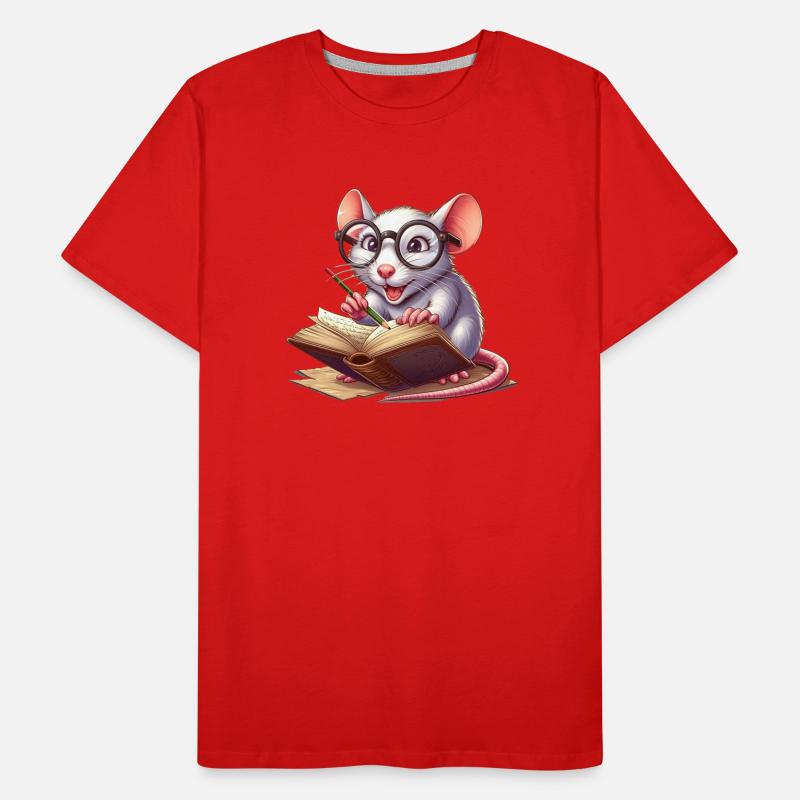 Leseratte mit Brille Männer Premium Bio T-Shirt