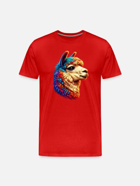 Alpaca - Men's Premium Organic T-Shirt - red