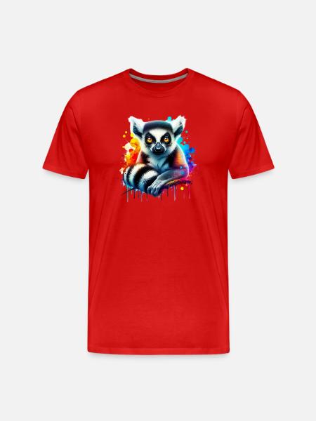 Lemur - Men's Premium Organic T-Shirt - red