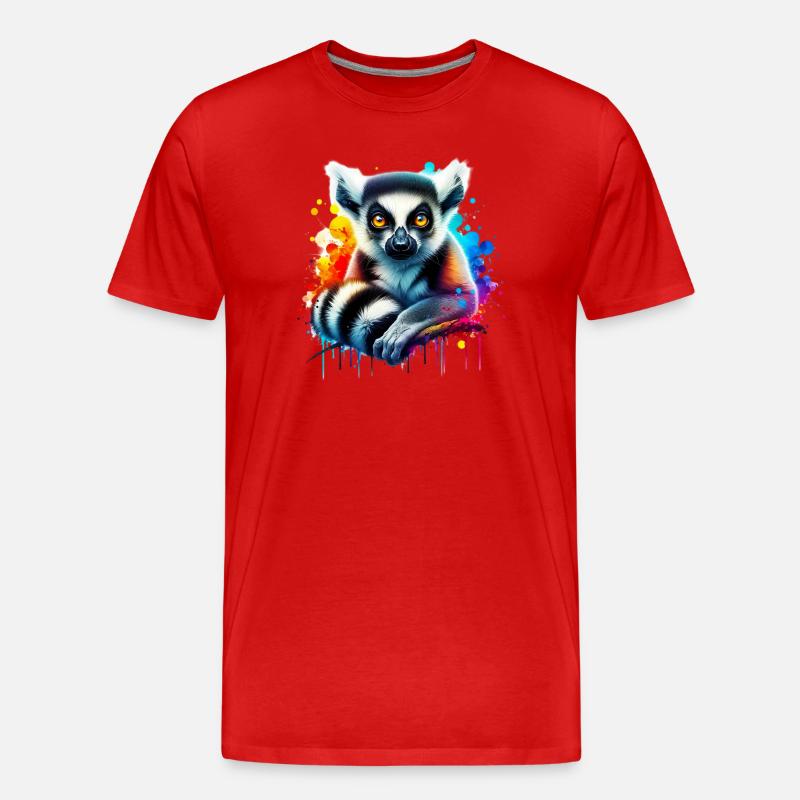 Lemur - Männer Premium Bio T-Shirt - Rot
