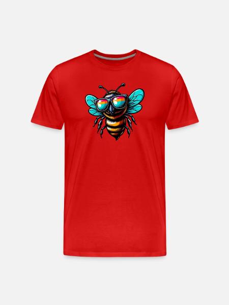 Bee - Men's Premium Organic T-Shirt - red