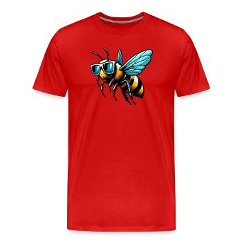Biene - Männer Premium Bio T-Shirt - Rot - Vorne - Damien (186cm)