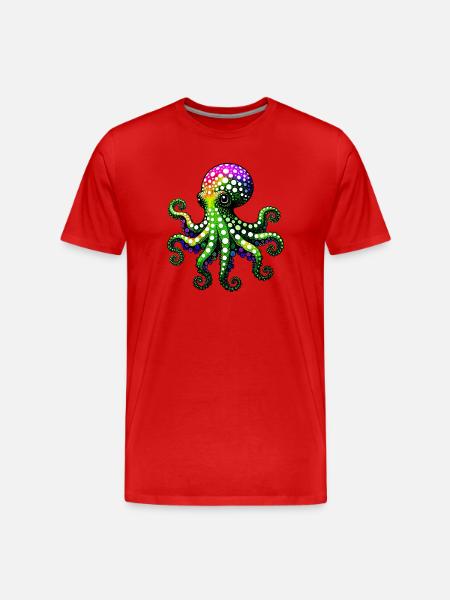 Octopus - Men's Premium Organic T-Shirt - red