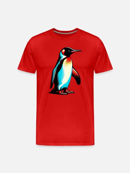 Penguin - Men's Premium Organic T-Shirt - red