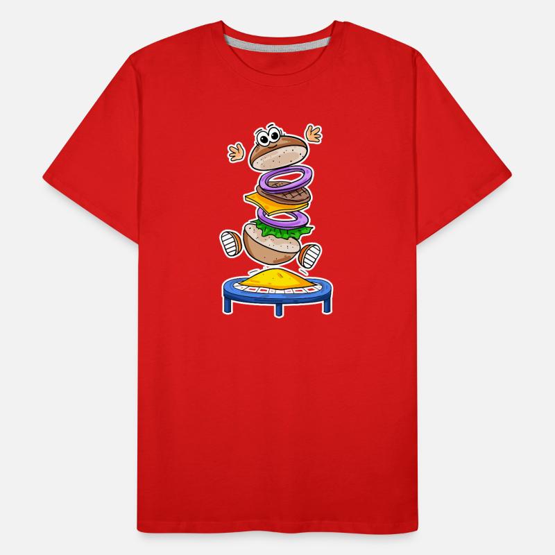 Trampoline Burger Restauration rapide T-shirt bio Premium Homme