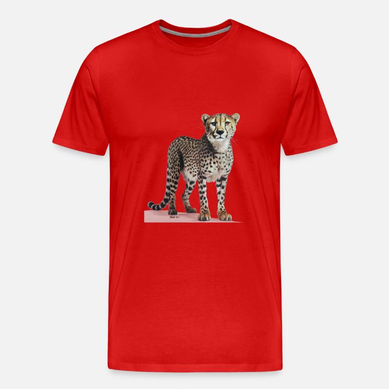 Cheetah - Gepard - Männer Premium Bio T-Shirt - Rot