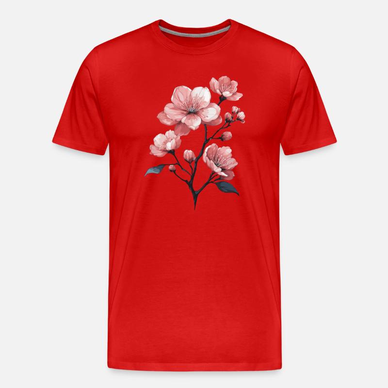 Kirschblüte - Männer Premium Bio T-Shirt - Rot