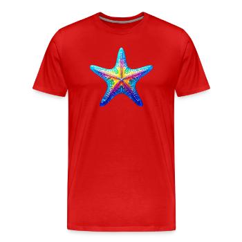 Étoile de mer - T-shirt bio Premium Homme - rouge - Devant - Damien (186cm)