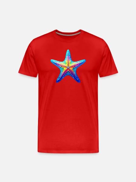 Seestern - Männer Premium Bio T-Shirt - Rot