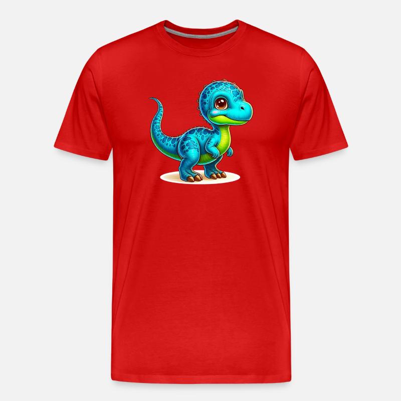 Dinosaurier - Männer Premium Bio T-Shirt - Rot