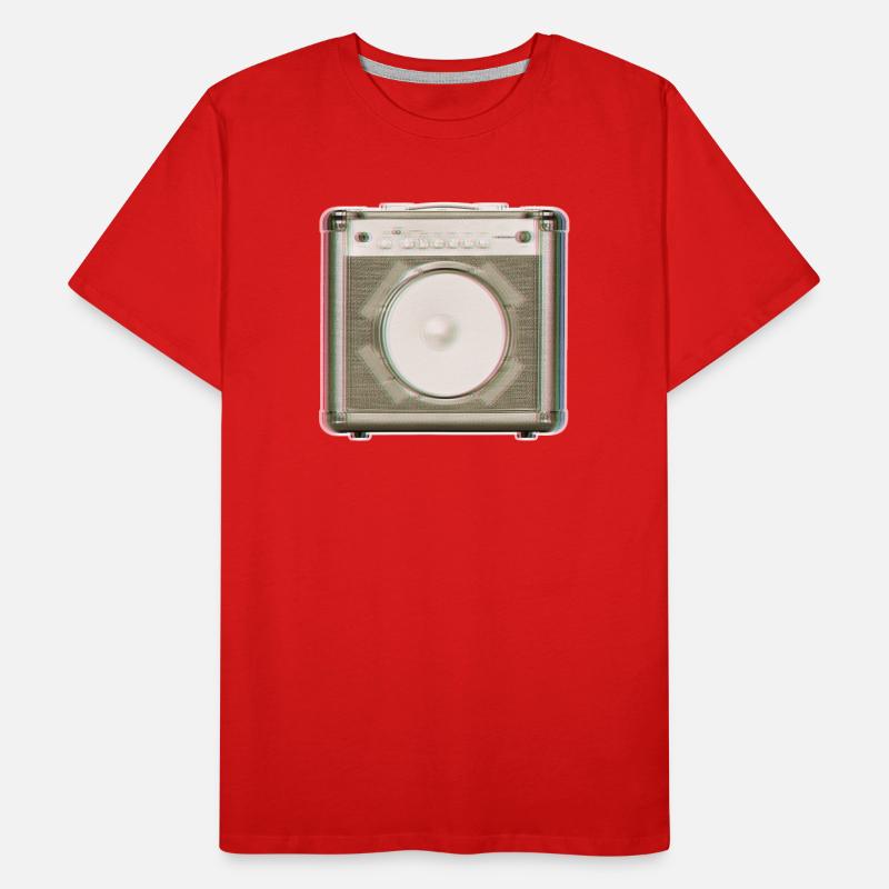 Glitch Retro Lautsprecher Neon Männer Premium Bio T-Shirt