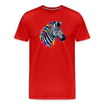Zebra - Männer Premium Bio T-Shirt - Rot - Vorne - Damien (186cm)
