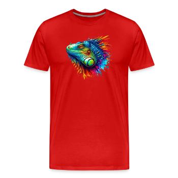 Iguane - T-shirt bio Premium Homme - rouge - Devant - Damien (186cm)