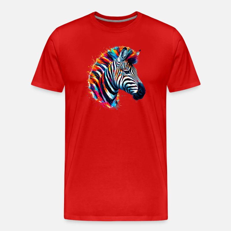 Zebra - Männer Premium Bio T-Shirt - Rot