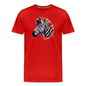 Zebra - Männer Premium Bio T-Shirt - Rot - Vorne - Damien (186cm)