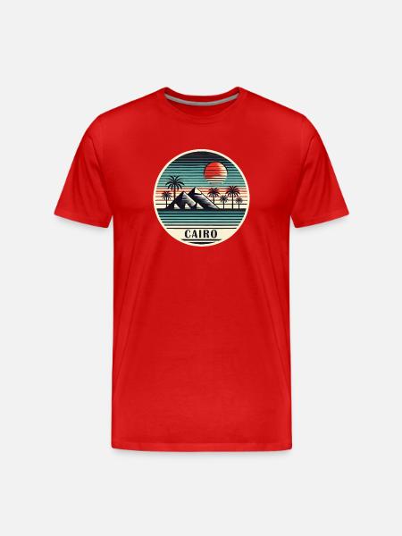 Cairo Egypt Pyramids Desert - Men's Premium Organic T-Shirt - red