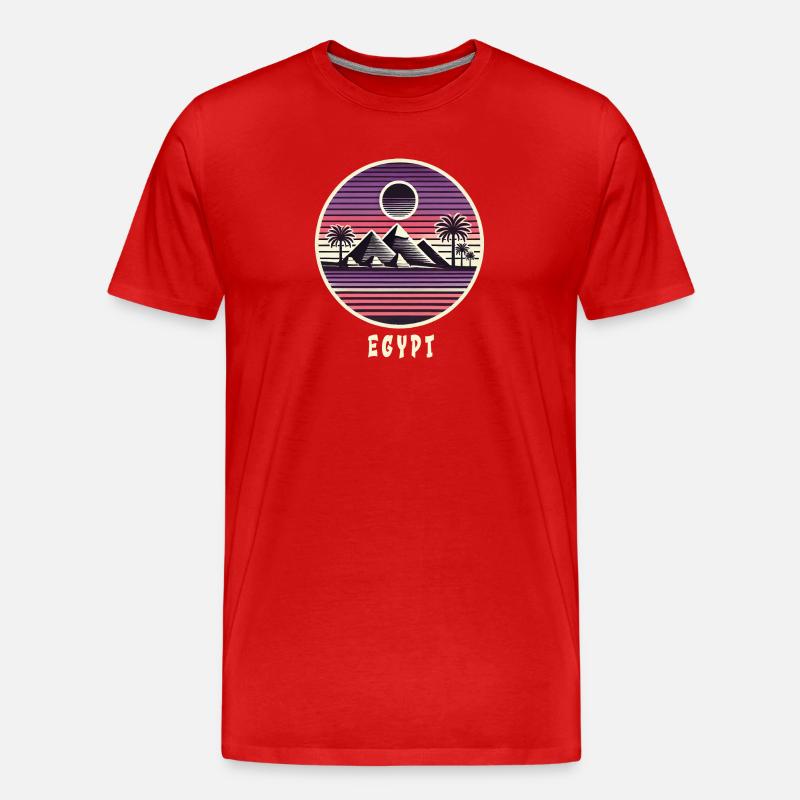 Ägypten Pyramiden Design - Männer Premium Bio T-Shirt - Rot