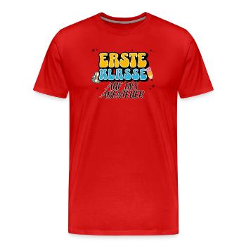 Motif d’aventure de première classe - T-shirt bio Premium Homme - rouge - Devant - Damien (186cm)
