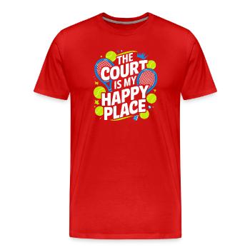 Le tribunal est mon lieu de bonheur - T-shirt bio Premium Homme - rouge - Devant - Damien (186cm)