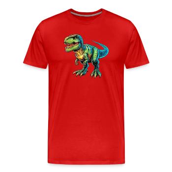 Dinosaure - T-shirt bio Premium Homme - rouge - Devant - Damien (186cm)