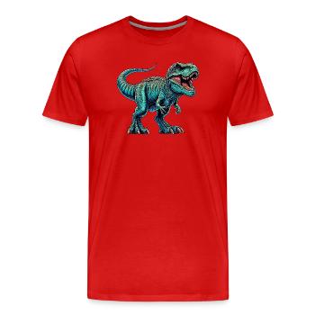 Dinosaure - T-shirt bio Premium Homme - rouge - Devant - Damien (186cm)