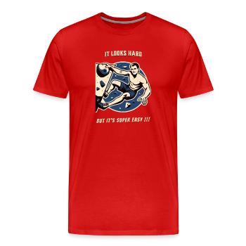 Klettern bouldern vintage T-Shirt lustiger Spruch - Männer Premium Bio T-Shirt - Rot - Vorne - Damien (186cm)