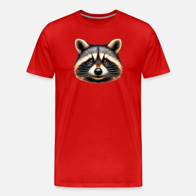 Waschbär - Männer Premium Bio T-Shirt - Rot