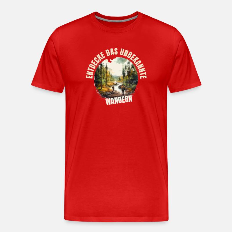 Entdecke das Unbekannte - Männer Premium Bio T-Shirt - Rot