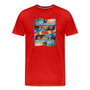 Abstract Colorful Expression - Men's Premium Organic T-Shirt - red - Front - Damien (186cm)