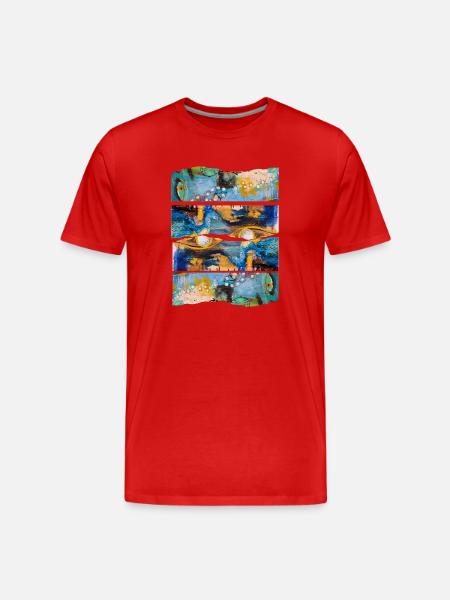 Abstrakter bunter Ausdruck - Männer Premium Bio T-Shirt - Rot