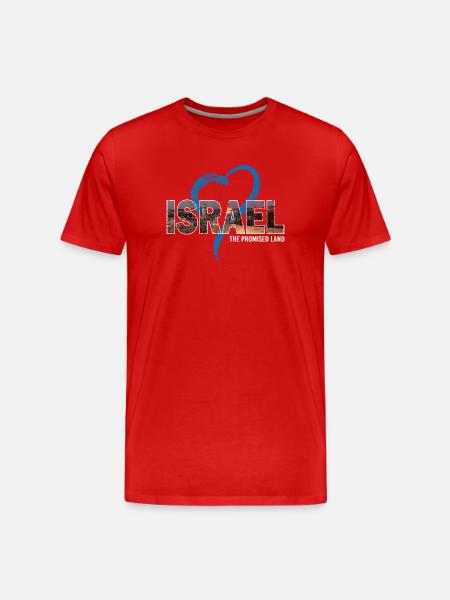Israel mit Herz - Männer Premium Bio T-Shirt - Rot