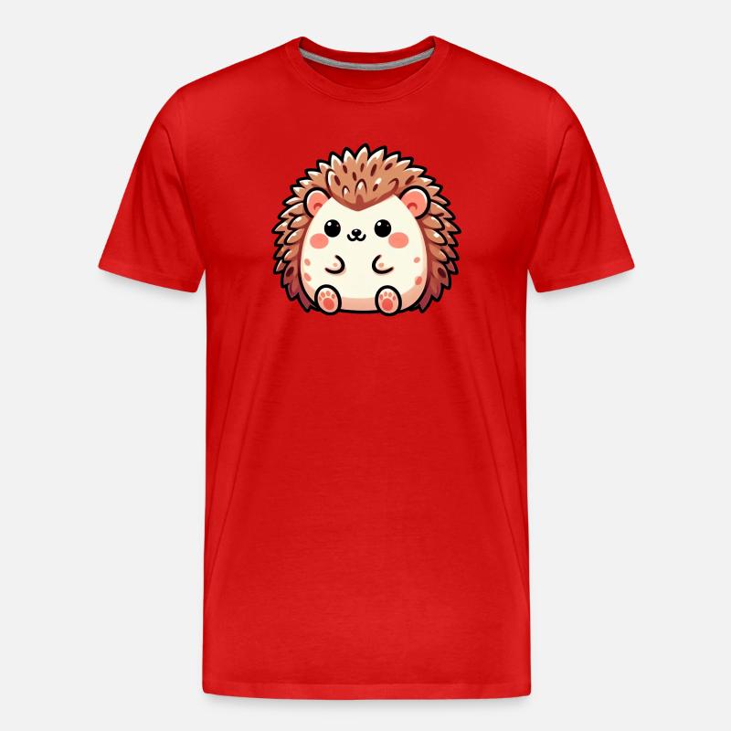 Igel - Männer Premium Bio T-Shirt - Rot